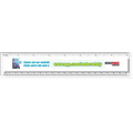 .020 Clear Plastic Rulers 1.5"x8.25", Rectangle / Square Corner, Full Color